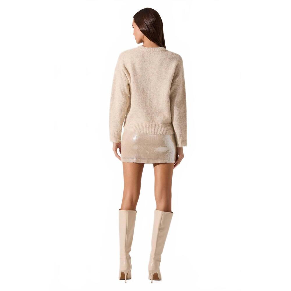NEW ASTR selbie brushed knit sweater in cream - Picture 5 of 6